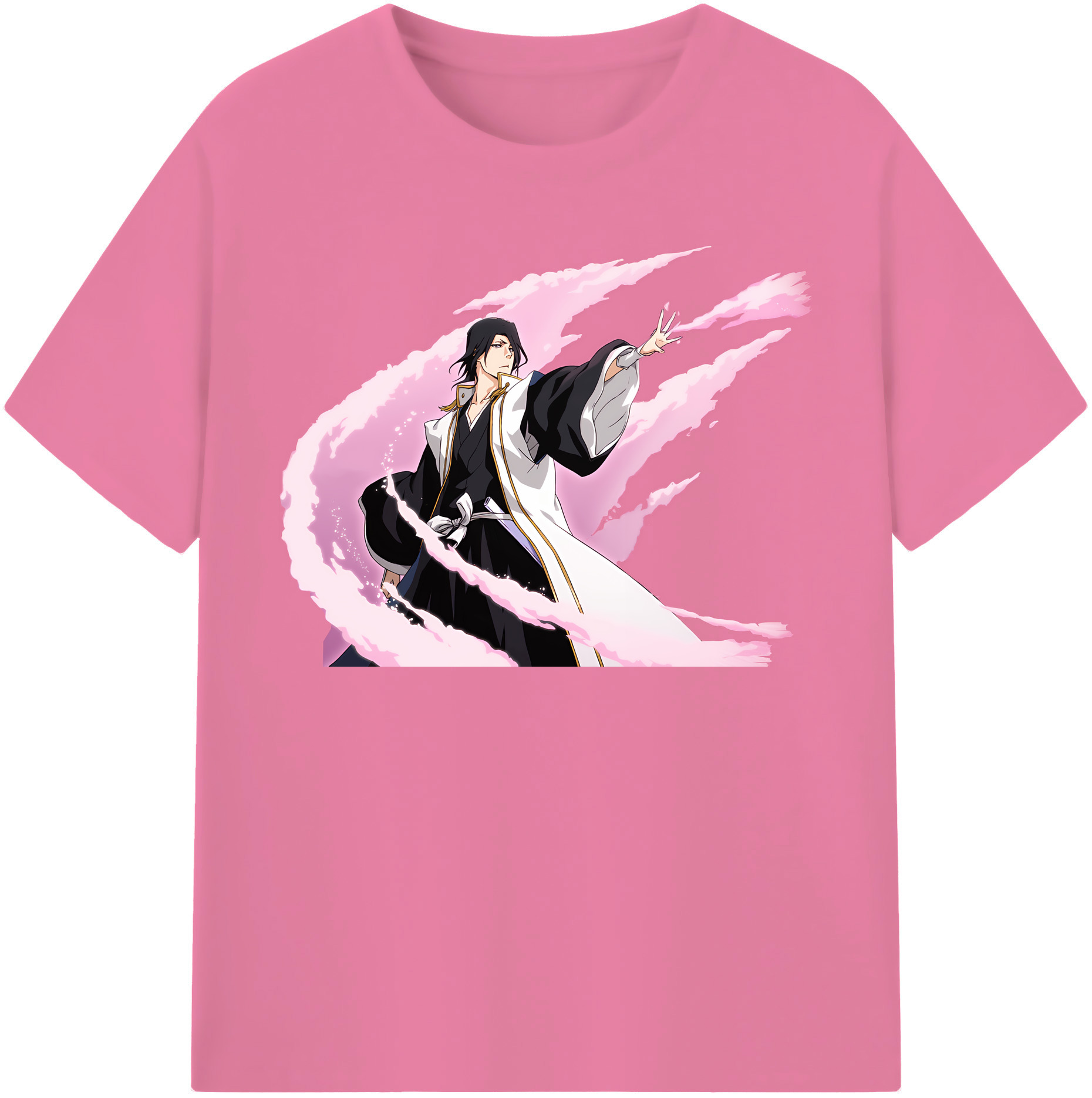 （画像用） ブリーチ くちき びゃくや BLEACH Kuchiki Byakuya 綿100％半袖Tシャツ（フロントプリント）